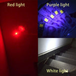 Set 2 portachiavi mini torcia LED e luce laser in metallo