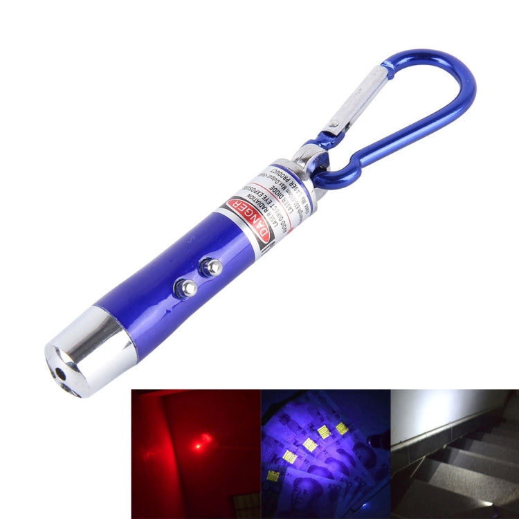 Set 2 portachiavi mini torcia LED e luce laser in metallo