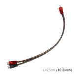 Cablaggio audio video auto 2 femmine a 1 maschio 26 cm