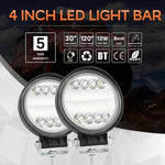 Faretto LED rotondo 15W 4 pollici luce bianca auto SUV