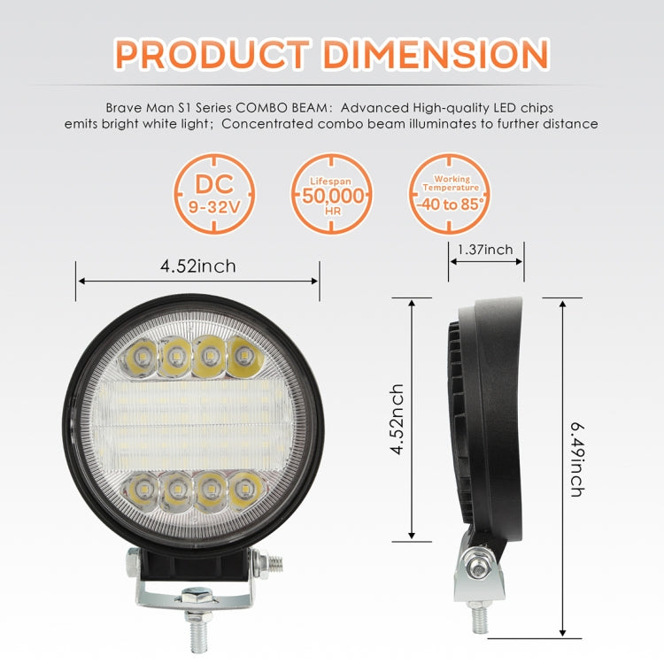 Faretto LED rotondo 15W 4 pollici luce bianca auto SUV