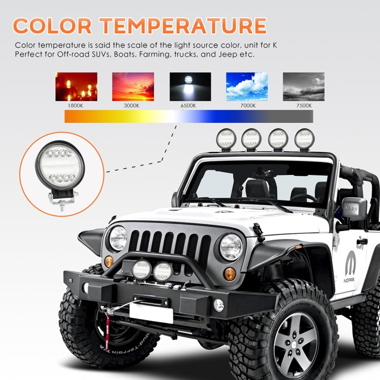 Faretto LED rotondo 15W 4 pollici luce bianca auto SUV