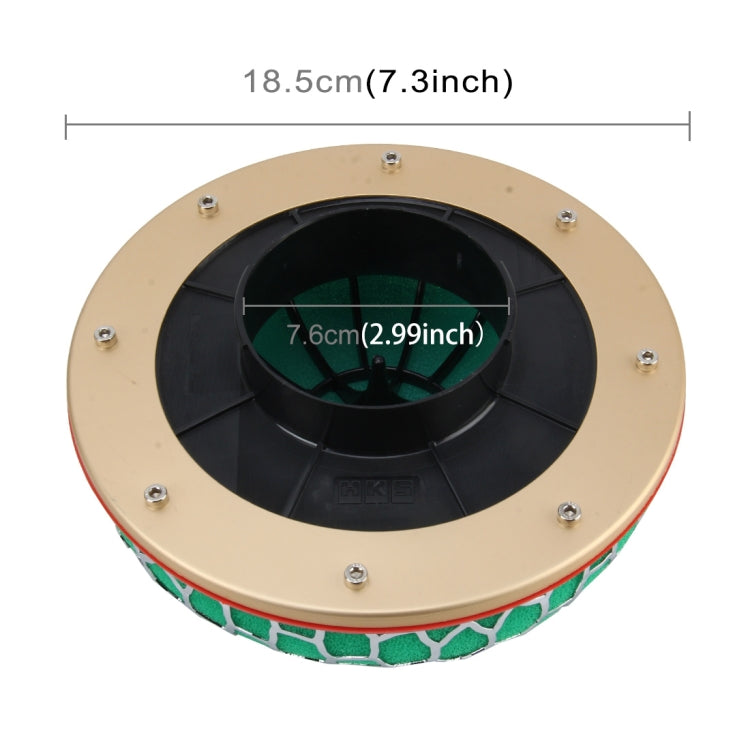 Filtro aria auto HKS 76mm fungo a secco 3 strati