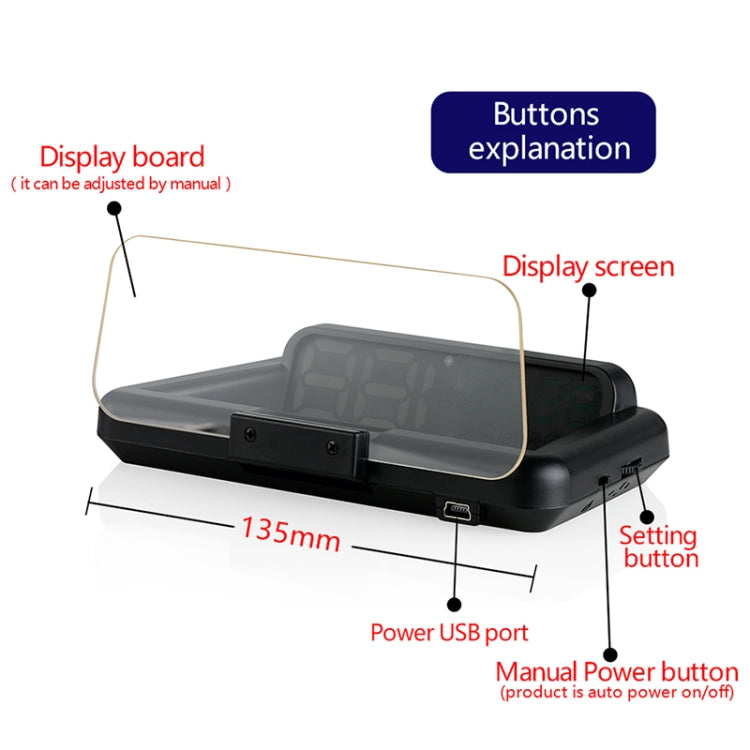 Display multifunzione auto con pannello riflettente HD