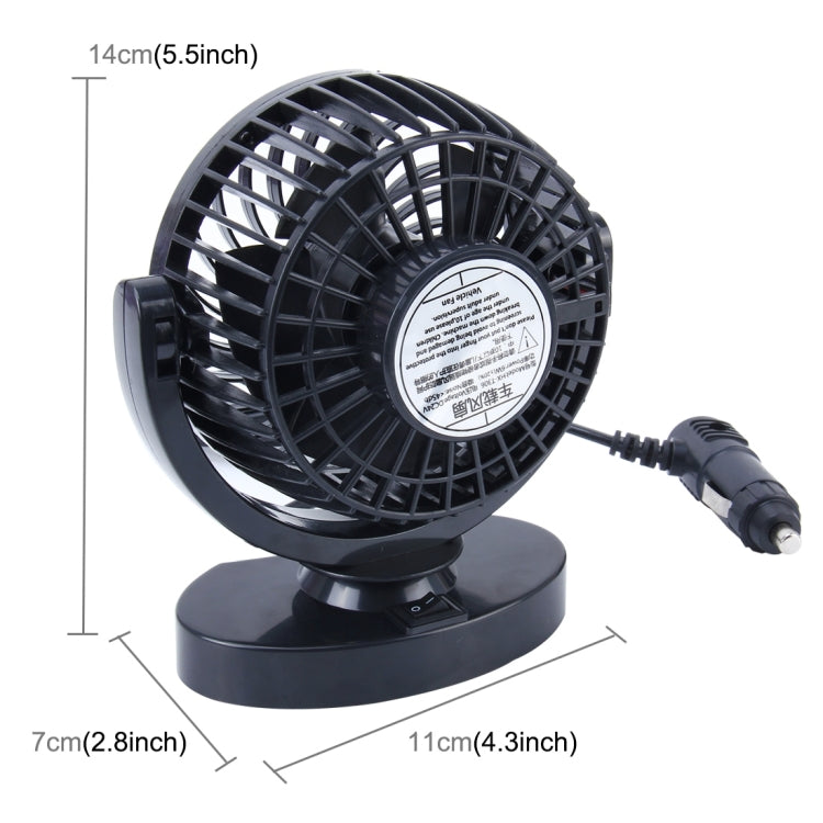 Mini ventilatore per auto 6W 24V con rotazione 360° silenzioso