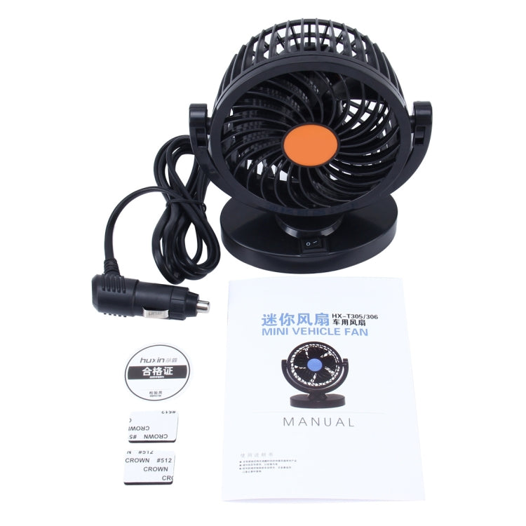 Mini ventilatore per auto 6W 24V con rotazione 360° silenzioso
