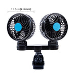 Mini ventilatore auto clip rotazione 360° 7W DC12V