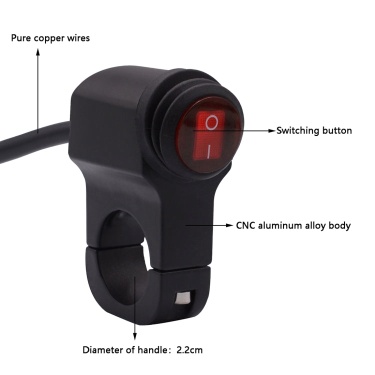 Interruttore flash singolo in lega di alluminio 12V per moto