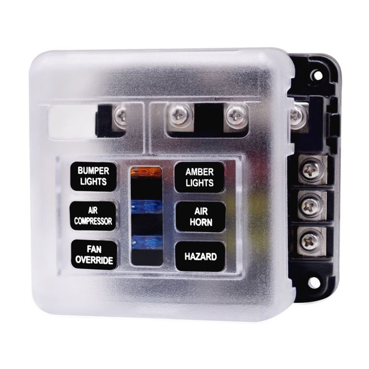 Kit portafusibili 1 in 6 con indicatore LED per auto e barca