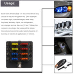Kit portafusibili 1 in 8 uscite con LED per auto e barca