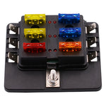 Kit portafusibili con scatola e indicatore LED 1 in 6 out