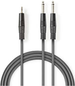 Cavo audio stereo 2x 6,35mm-3.5mm maschio 1.5m