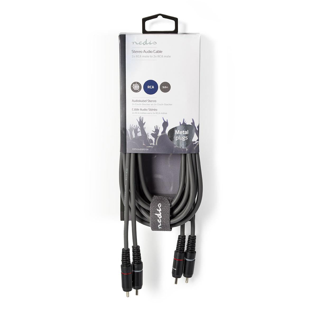 Cavo Audio Stereo 2x Maschio RCA - 2x Maschio RCA 3.0 m Grigio  5412810295371 541281029537 COTH24200GY30 ND2545