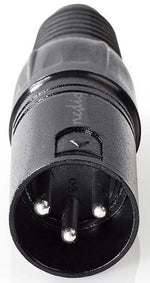 Connettore XLR 3-Pin Maschio nichelato nero ingresso cavo 5mm