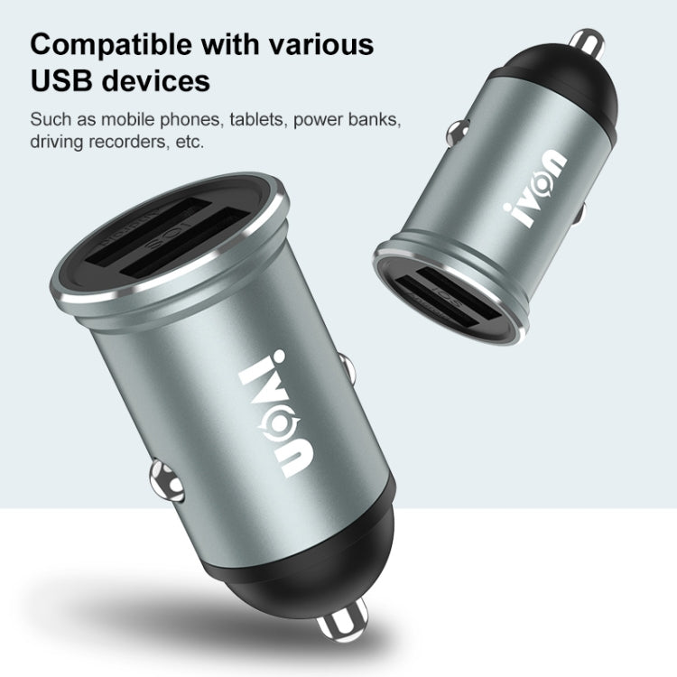 IVON CC37 caricabatteria auto doppio USB 15W 3.1A