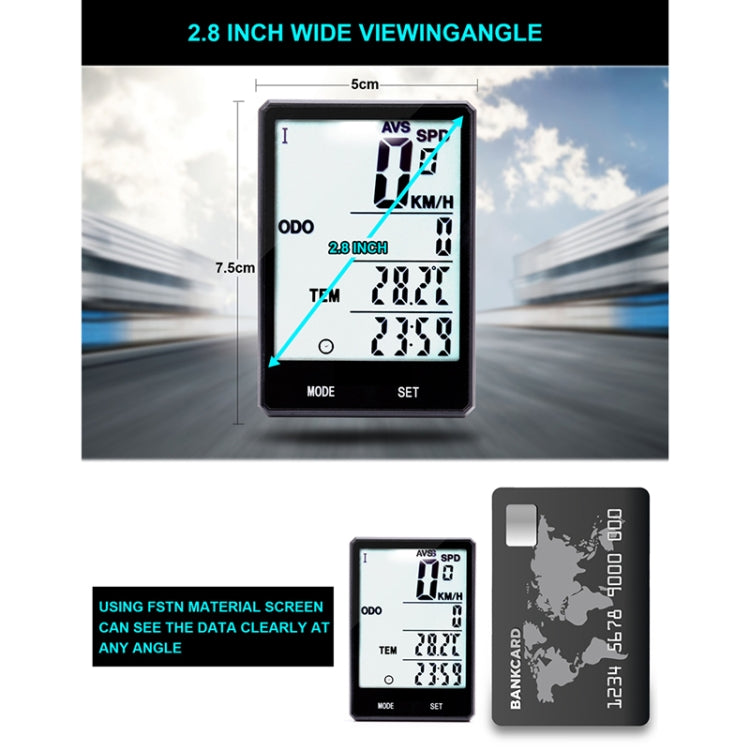 Tachimetro contachilometri LCD wireless impermeabile 2,8 pollici