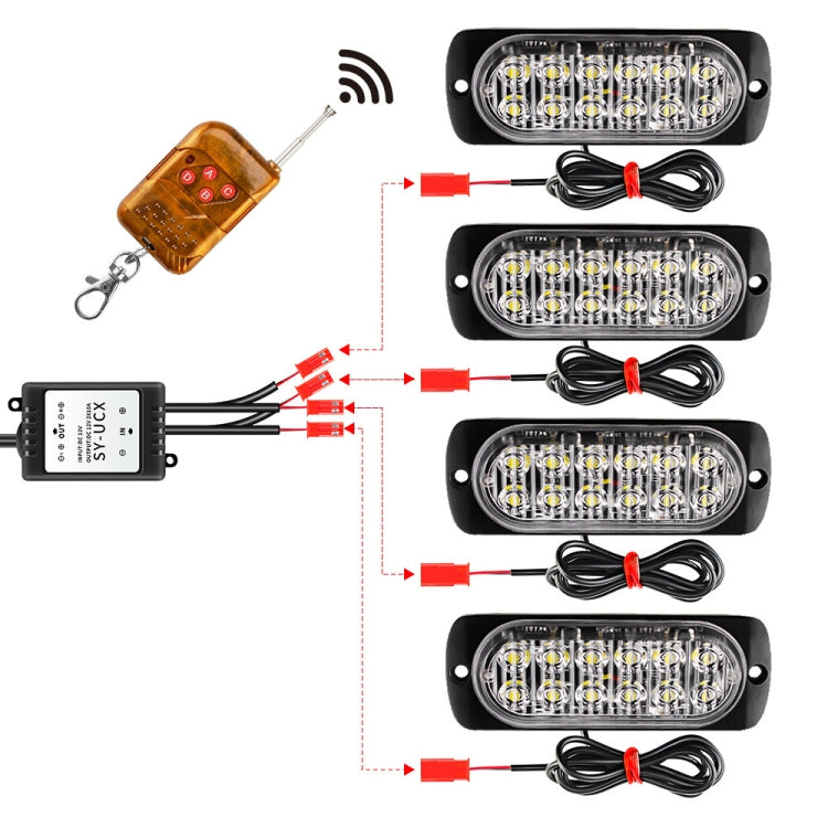 Luce stroboscopica LED 18W 12V-24V 12 LED 16 modalità wireless