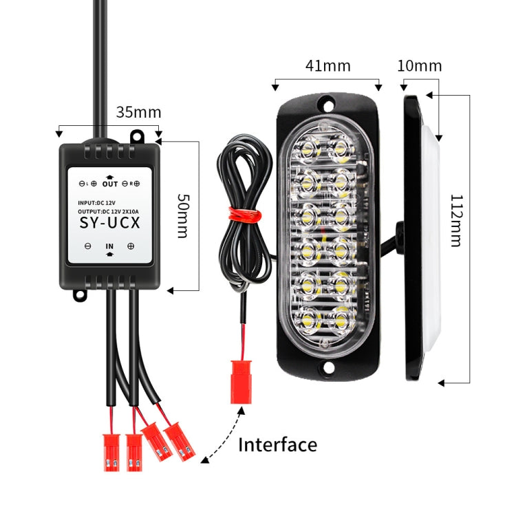Luce stroboscopica LED 18W 12V-24V 12 LED 16 modalità wireless