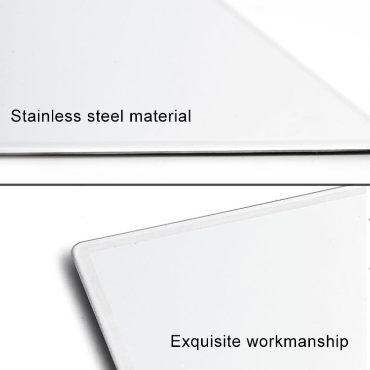 Specchio trucco portatile in acciaio inox 110x65 mm