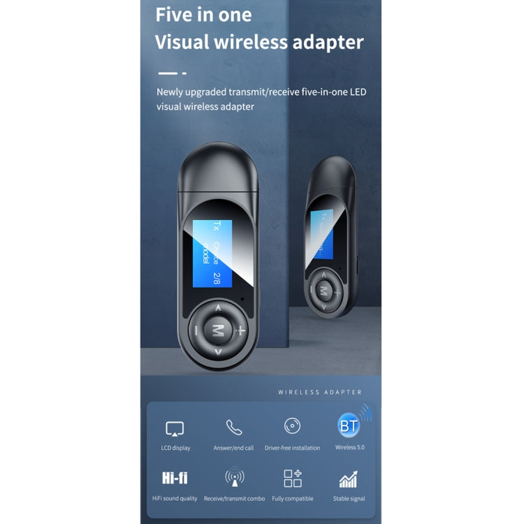 Trasmettitore ricevitore Bluetooth 5.0 con display LCD T-13
