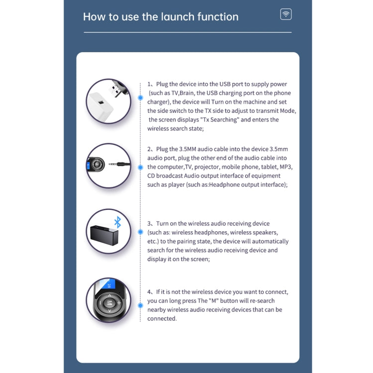 Trasmettitore ricevitore Bluetooth 5.0 con display LCD T-13