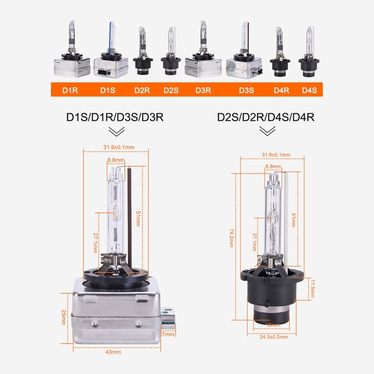 Fari auto HID D3R 8000K kit 2 lampadine allo xeno