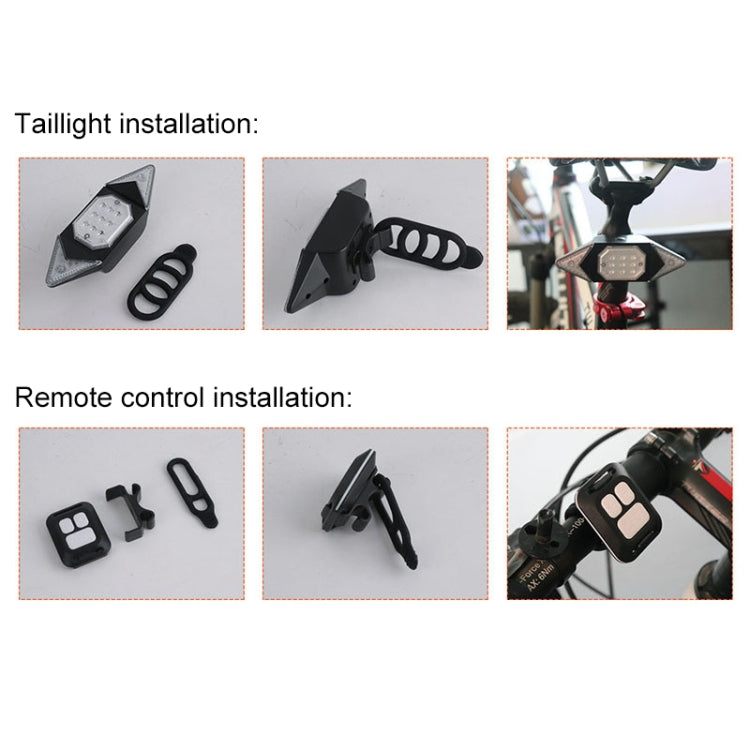 Luce posteriore per bicicletta con telecomando wireless USB