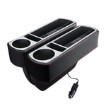 Console ricarica rapida wireless multifunzione per auto in pelle