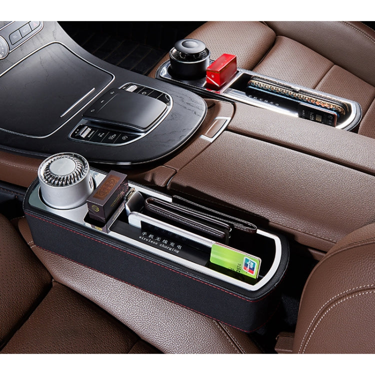 Console ricarica rapida wireless multifunzione per auto in pelle