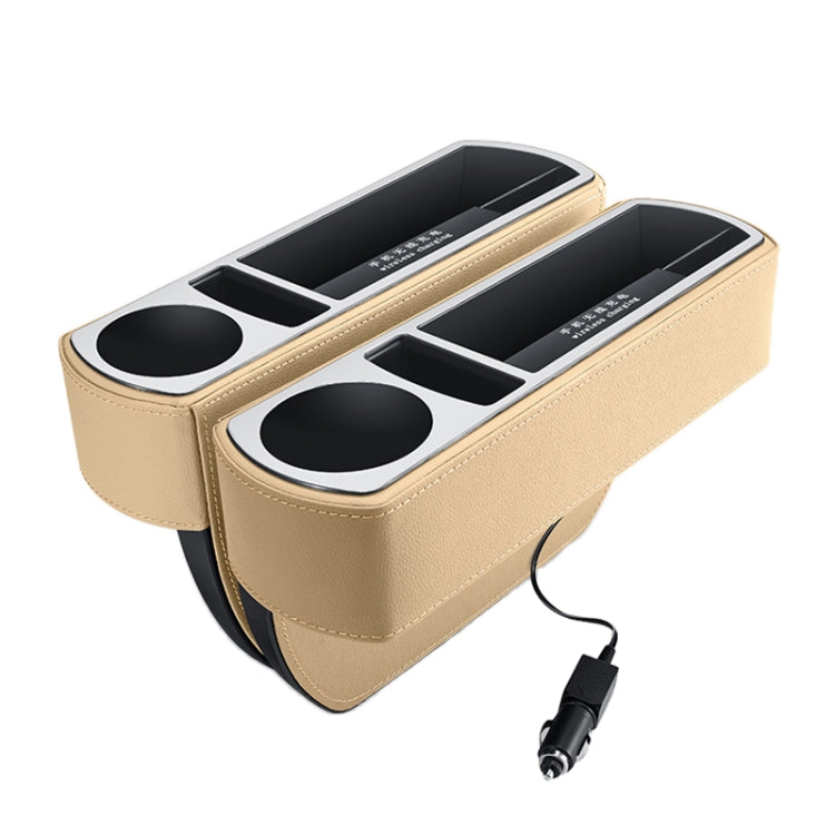 Console ricarica rapida wireless multifunzione per auto in pelle