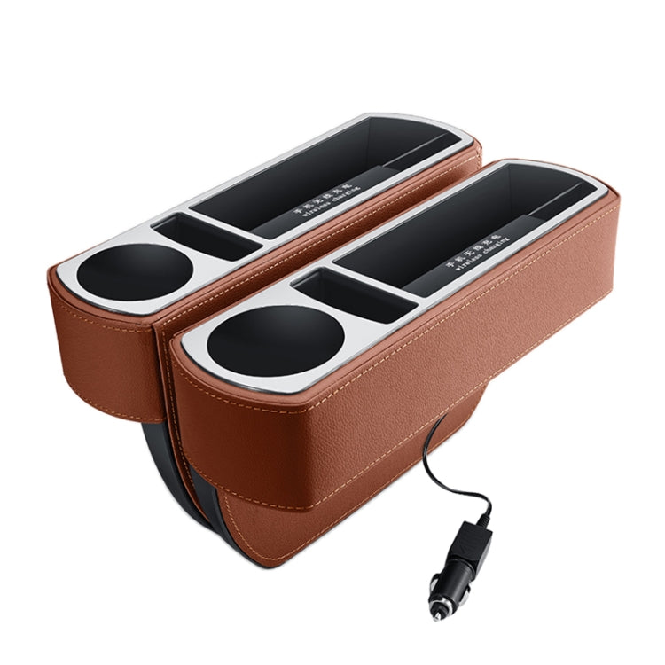 Console ricarica rapida wireless multifunzione per auto in pelle