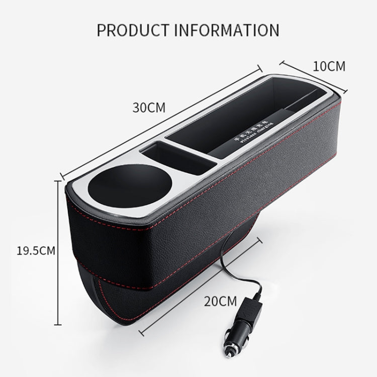 Console ricarica rapida wireless multifunzione per auto in pelle