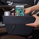 Console ricarica rapida wireless multifunzione per auto in pelle