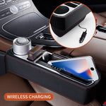 Console ricarica rapida wireless multifunzione per auto in pelle