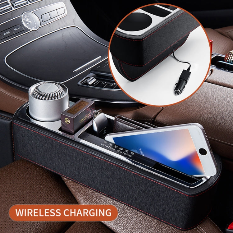 Console ricarica rapida wireless multifunzione per auto in pelle