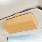 Custodia porta occhiali auto in pelle con chiusura magnetica