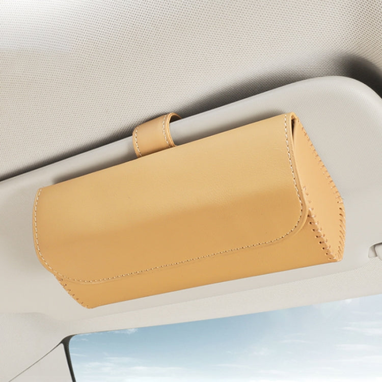 Custodia porta occhiali auto in pelle con chiusura magnetica