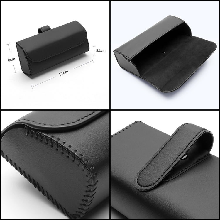 Custodia porta occhiali auto in pelle con chiusura magnetica