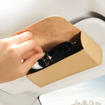 Custodia porta occhiali auto in pelle con chiusura magnetica