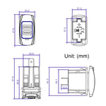 Caricabatterie auto doppia USB 4.8A con luce LED blu