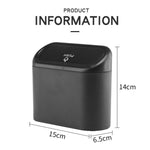 Contenitore bidone spazzatura auto in polipropilene 18x15x10 cm