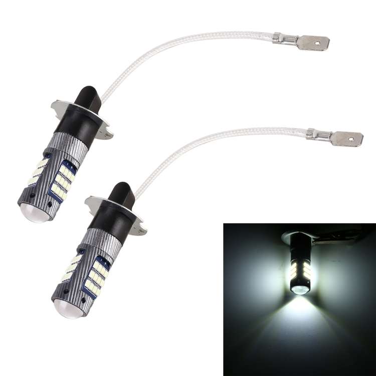 1 paio di fendinebbia LED per auto H3 DC12V/5W con perline lampada SMD-2016 da 42 LED, H3 (White Light), H3 (Yellow Light)