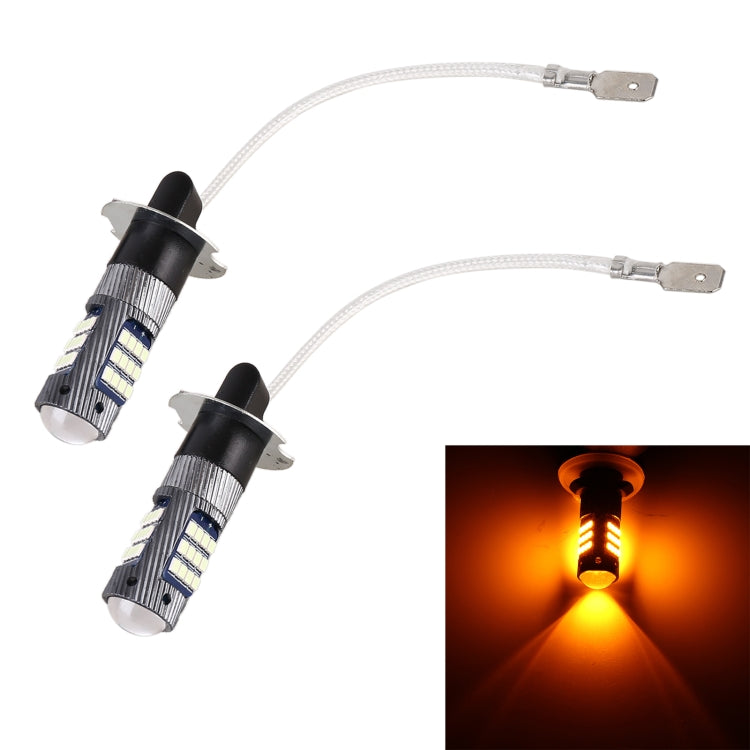 1 paio di fendinebbia LED per auto H3 DC12V/5W con perline lampada SMD-2016 da 42 LED, H3 (White Light), H3 (Yellow Light)