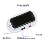 Spia LED antifurto auto a energia solare blu e rossa