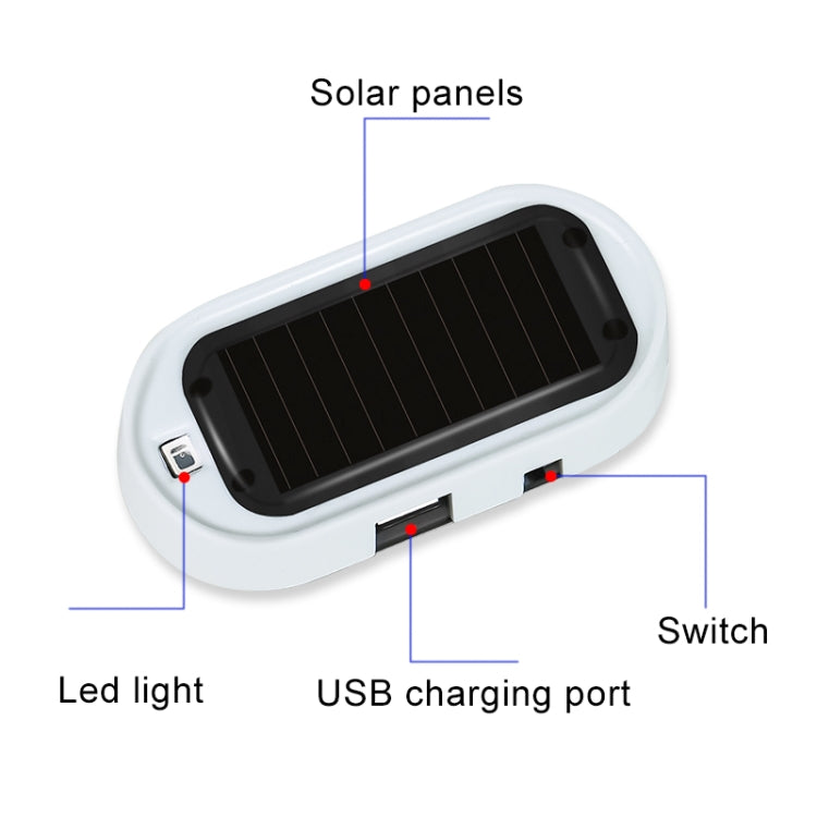 Spia LED antifurto auto a energia solare blu e rossa