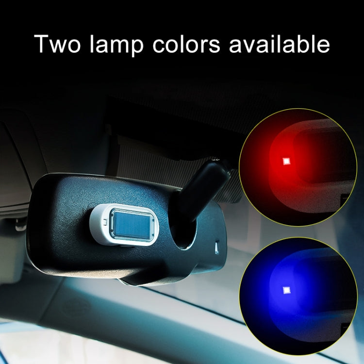 Spia LED antifurto auto a energia solare blu e rossa