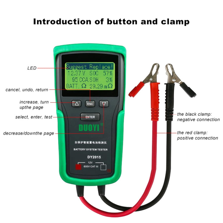 Tester digitale per batteria auto DUOYI DY2015