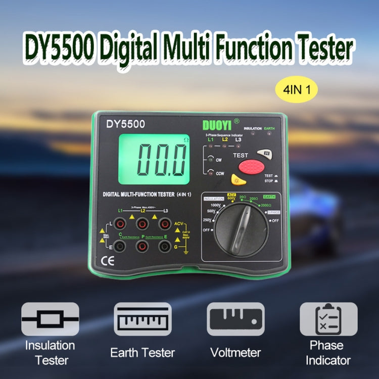 Multimetro digitale DUOYI DY5500 4 in 1 per test elettrici