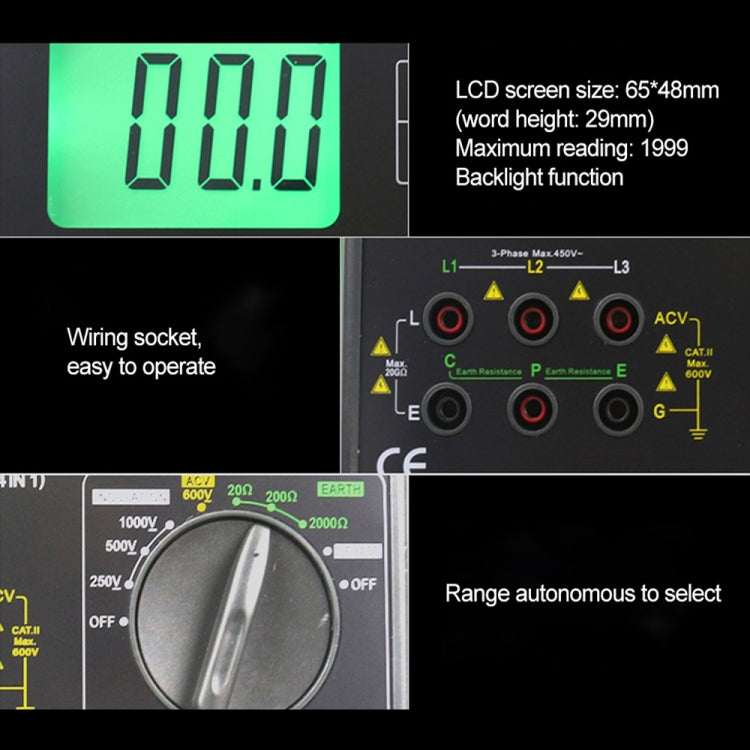 Multimetro digitale DUOYI DY5500 4 in 1 per test elettrici