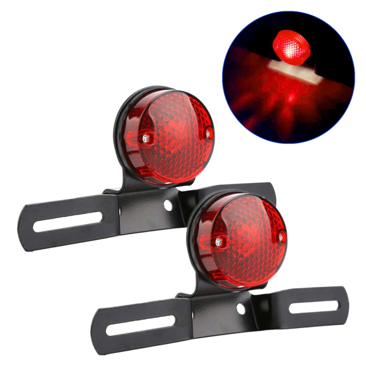 Luce freno rotonda retrò per moto 12V 35W con portatarga